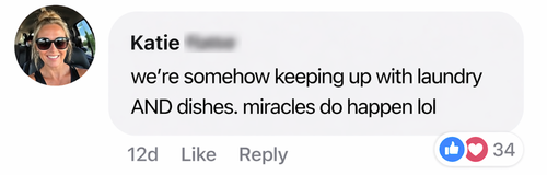 Facebook testimonial from a Happy As A Mother community member