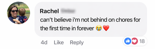 Facebook testimonial from a Happy As A Mother community member