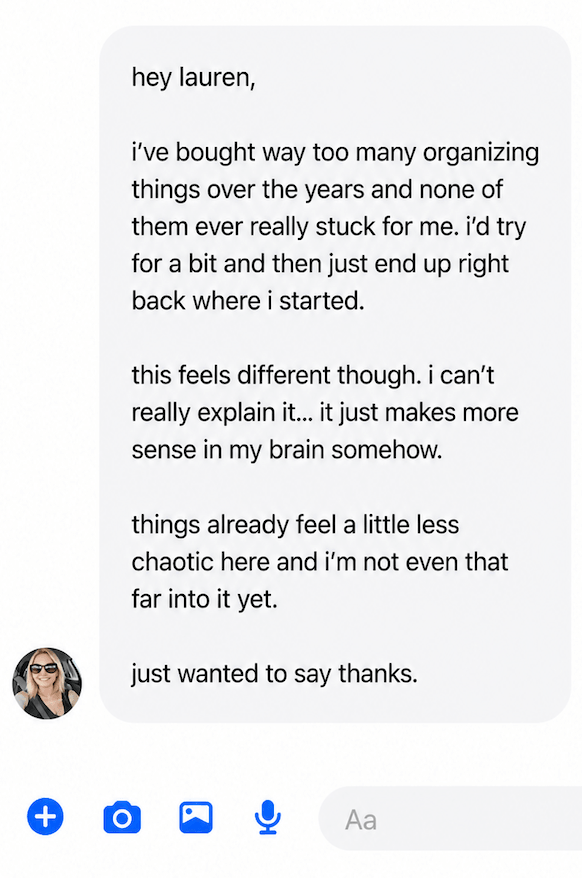 Facebook testimonial from a Happy As A Mother community member
