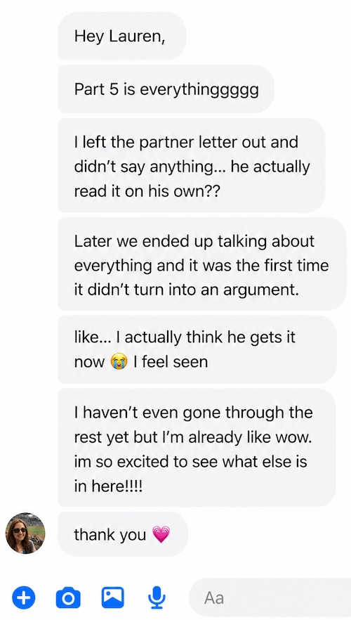 Facebook testimonial from a Happy As A Mother community member